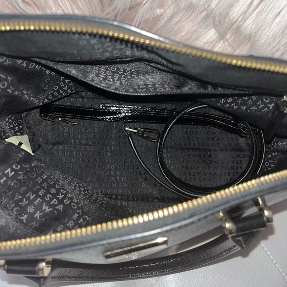 Kate Spade Bixby Place Carli Black Patent Leather Satchel Handbag Crossbody - Picture 6 of 13